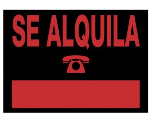 CARTEL "SE ALQUILA" 500X350 MM PVC NEGRO ARCHIVO 2000 6166 NE (Espera 4 dias)